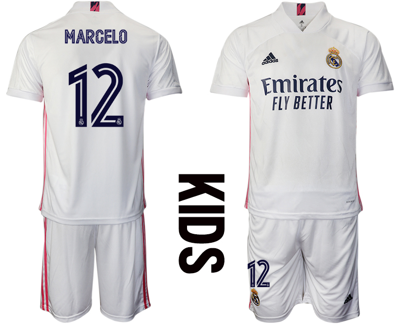 Youth 2020-2021 club Real Madrid home #12 white Soccer Jerseys